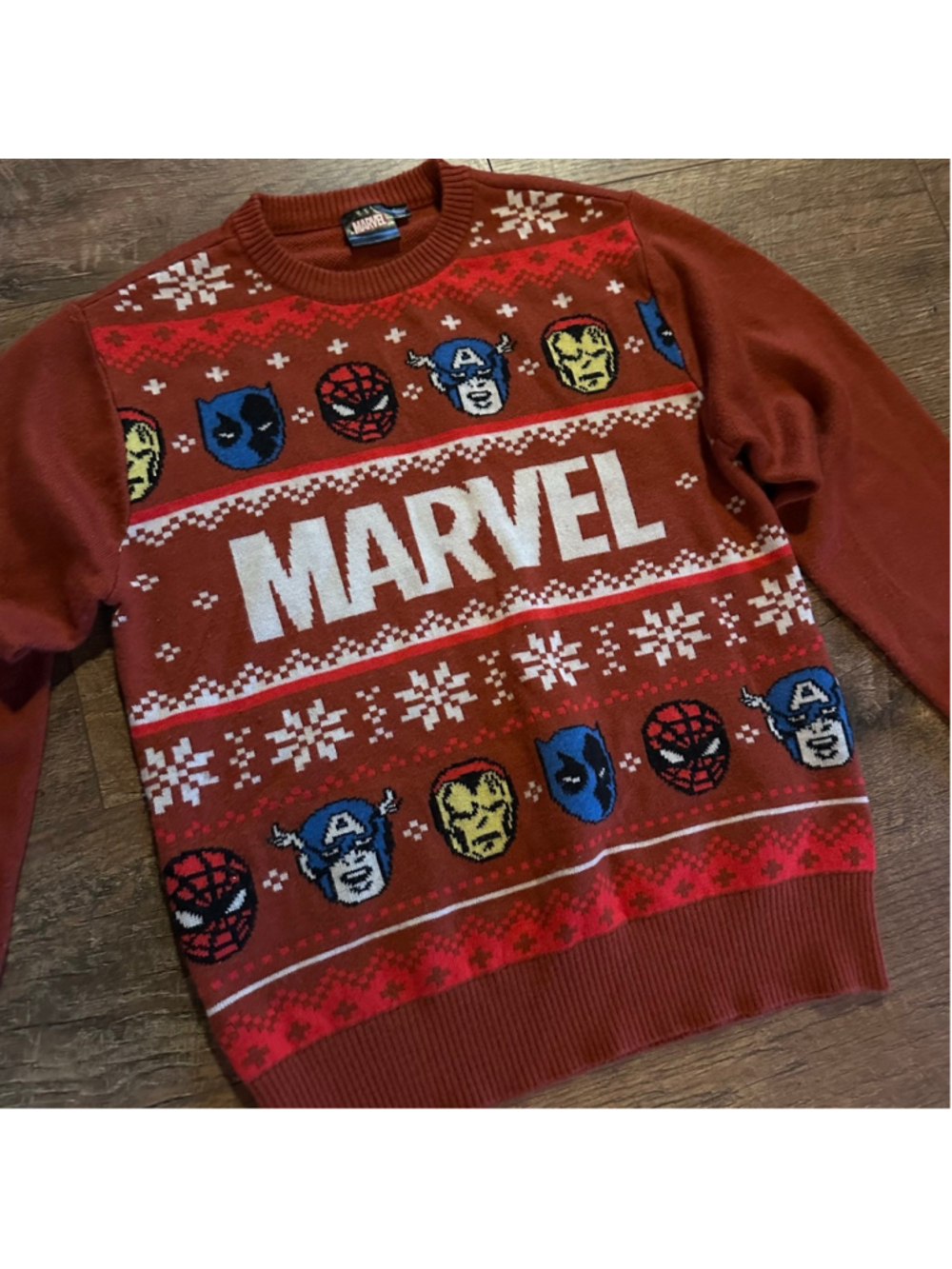 Kids Marvel Red White Crewneck Sweater L Summer